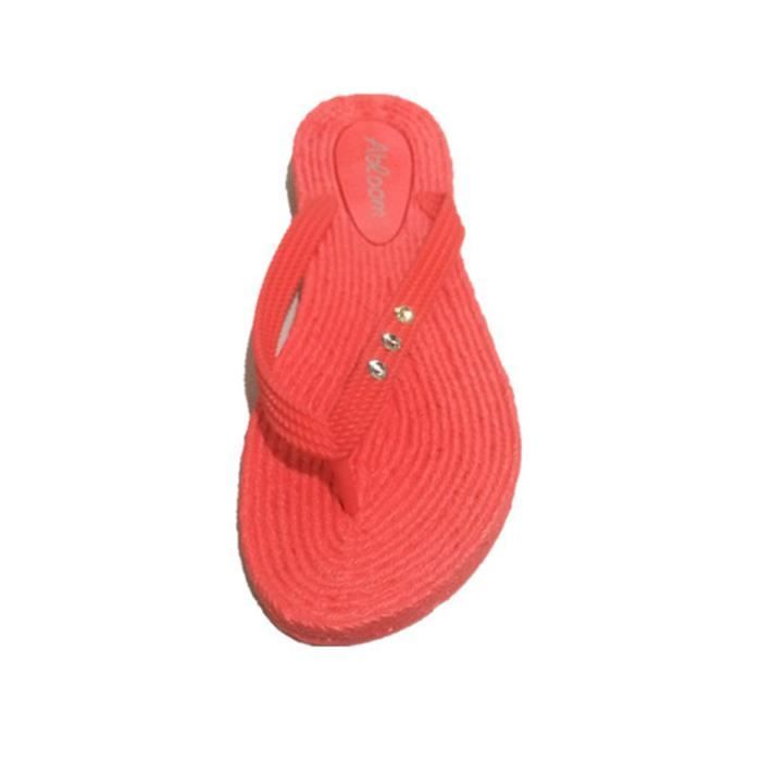 Claquette plate pour femme,matière est très souple en caoutchouc,décoré  avec trois diamants. - Cdiscount Sport