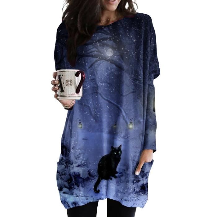 Robe Femme Chic Et Elegant Manche Longue Horreur Automne Deguisement Halloween Femme Infirmiere Gothique Robe De Soiree