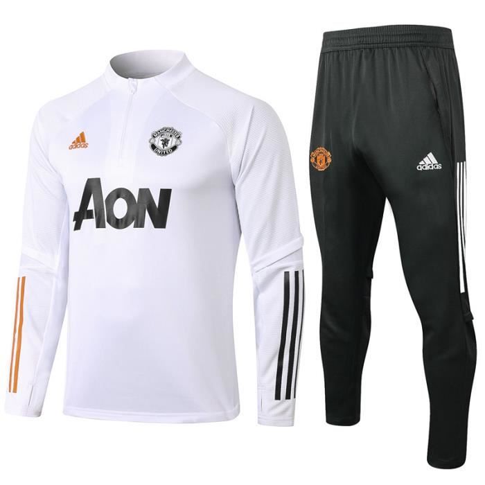 Manchester United 21 Nouveau Maillot De Football Homme Ensemble Survetements D Entrainement De Football Blanc Cdiscount Sport