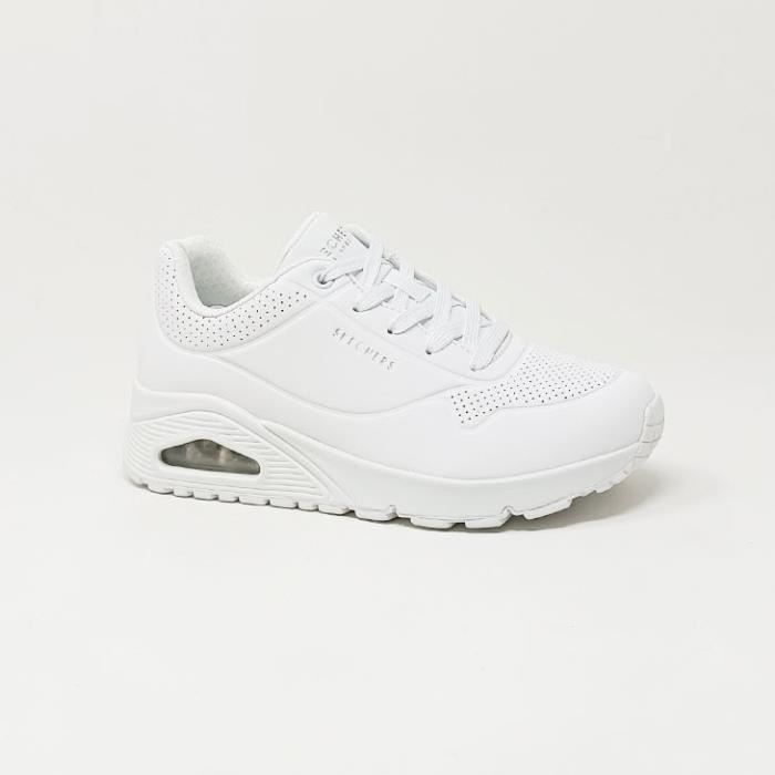 Skechers Basket - SKECHERS - UNO STAND - Blanc - Lacets - Confort Mousse Mémoire