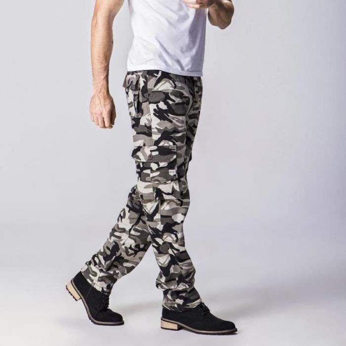 Pantalon cargo best sale homme camouflage