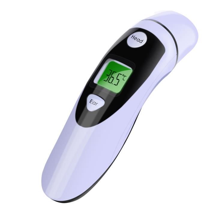 thermometre 2-en-1 Thermomètre Auriculaire et Frontal pour Bébé Enfant et  Adulte Thermomètre Numérique Multifonction avec écran LCD