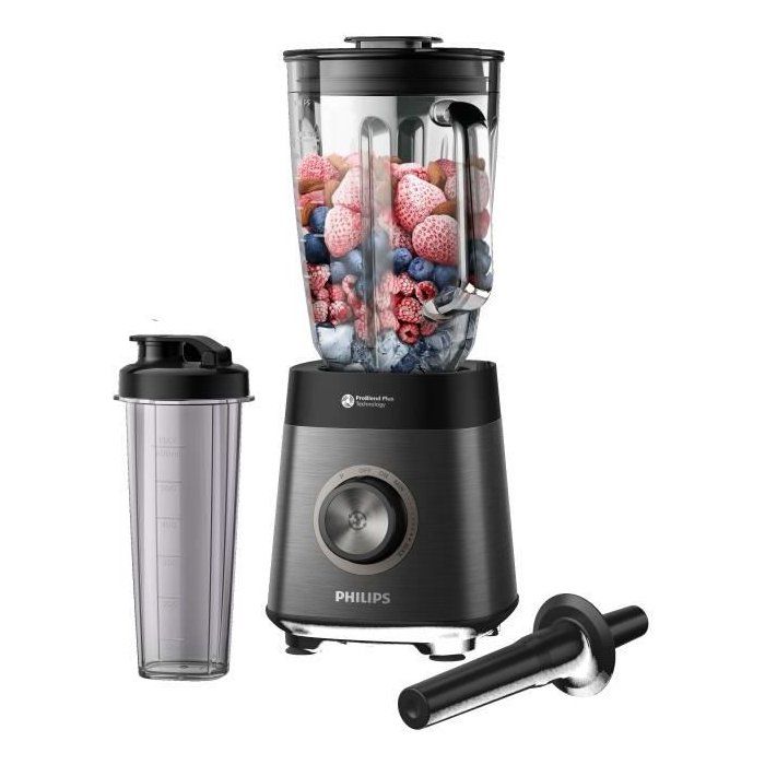 Blender mixeur - PHILIPS - HR3041/00 - Série 5000 avec gourde - 1200W -2L - Métal Blender mixeur - PHILIPS - HR3041/00 - Série 5000 avec gourde - 1200W -2L - Métal