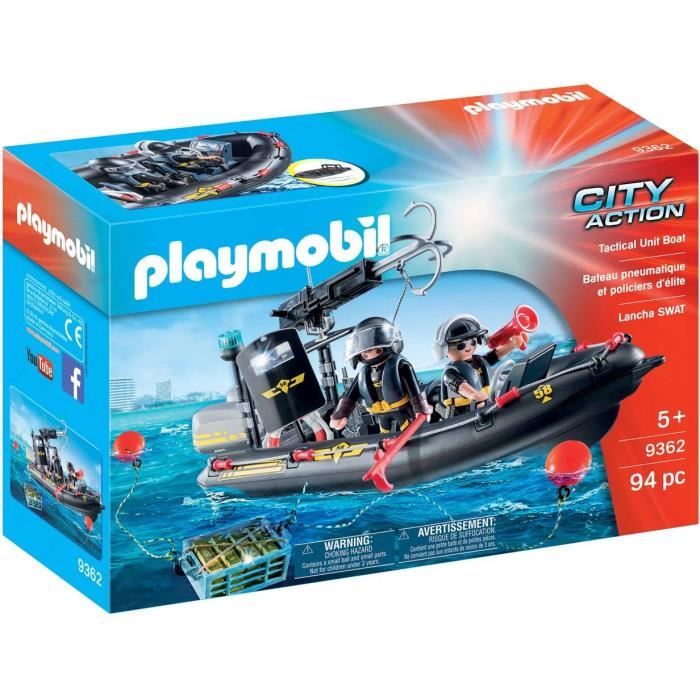 PLAYMOBIL 9362 - City Action - Bateau pneumatique et policiers d