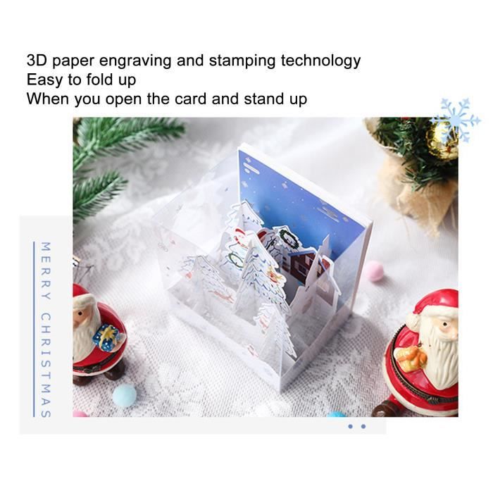 CEN Cartes de Nol musicales -up Carte Popup 3D Scène De Neige Ajourée ...
