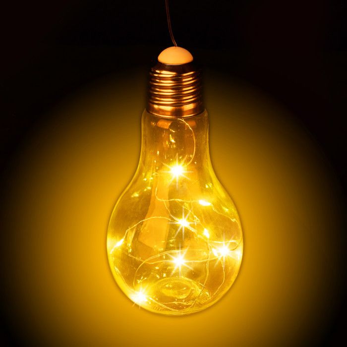 Relaxdays Ampoule décorative LED filament à suspendre fil sans câble vintage rétro ambiance, transparent