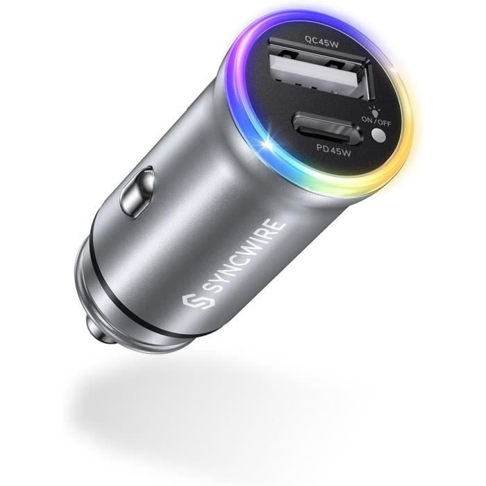 Chargeur Allume-cigare USB Bleu Dragon Trading - Voyant LED, Charge Rapide 1000 MAh Pour Téléphone En Voiture