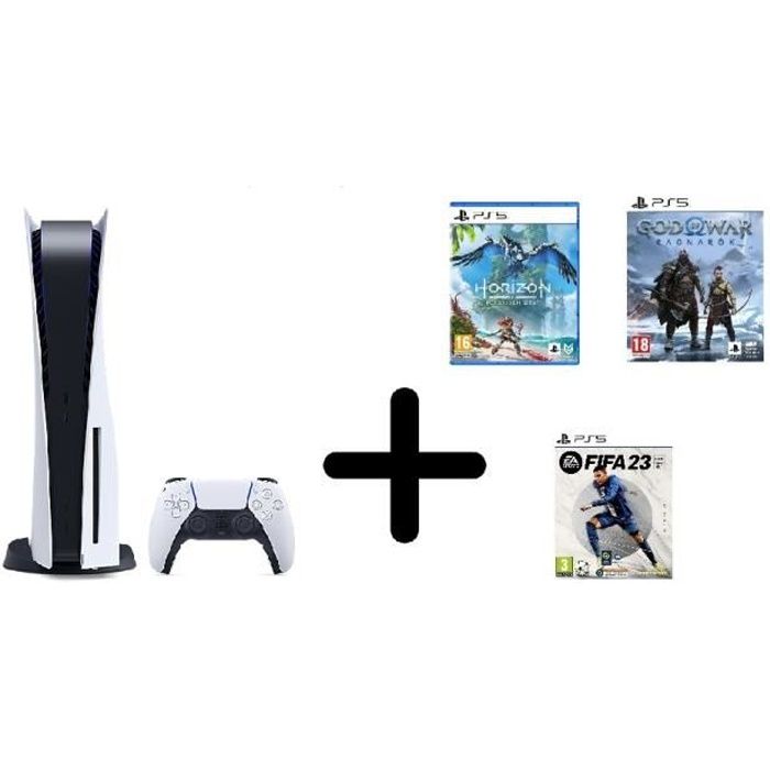 Console Playstation 5 Standard + 3 jeux en téléchargement - Cdiscount Jeux  vidéo