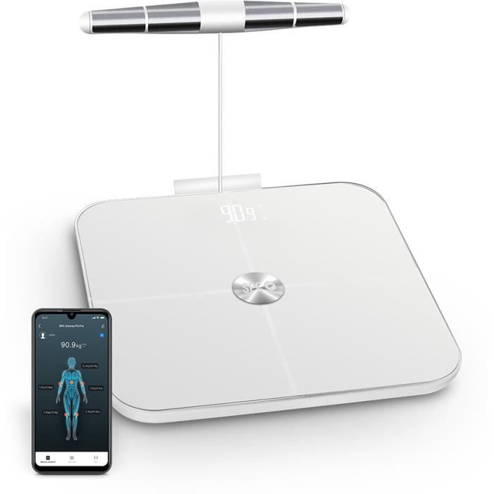 SPC Atenea Fit Pro – Balance intelligente d'analyse corporelle avec 8 électrodes, 28 métriques, bioimpédance, suivi de l'application