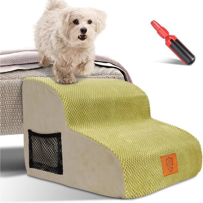 Rampe Pour Chien 2 En 1 - Escalier Pliable + Ottoman Pour Canapé Et Lit - Non Glissant, Support Jusqu'à 50 Kg - Pour Animaux âgés Ou Petits