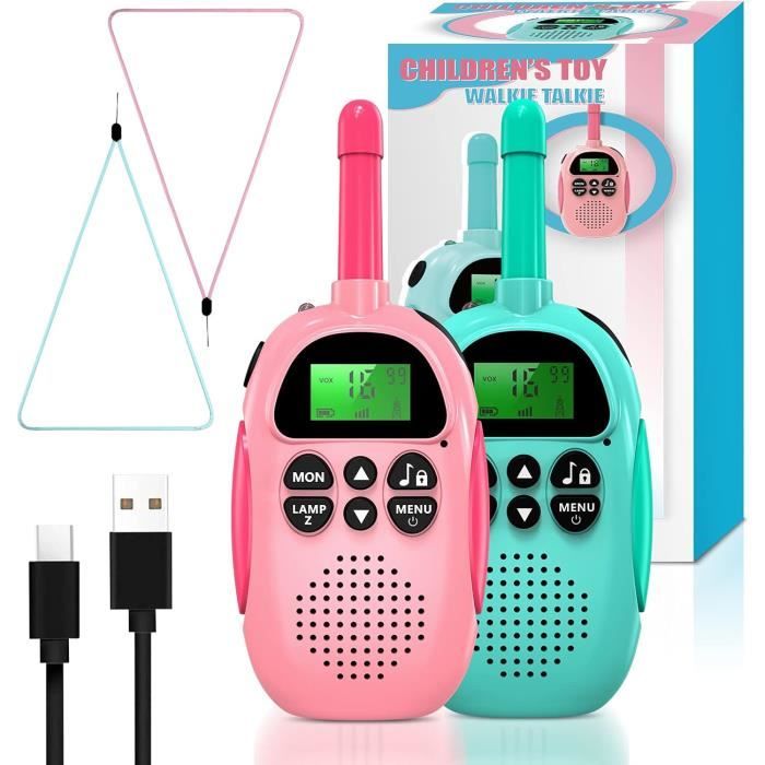 Ukuu Talkies Walkies Enfants, Jouet 3-12 Ans VOX Talkie Walkie USB Rechargeable avec Radio à 2 Voies 16 Canaux und Lampe de [159] - Jeux - Jouets