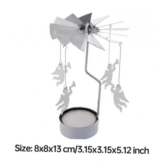 Bougeoir Rotatif Carrousel - Rotation Par Chaleur De Bougie, Sans Piles - Décoration Intérieure, Cadeau Féerique (Doré)