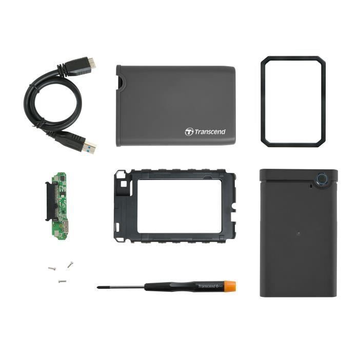 TRANSCEND Kit de conversion disque du interne en disque dur externe - SSD - 25 - USB 3.0 - SATA III 6Gb/s