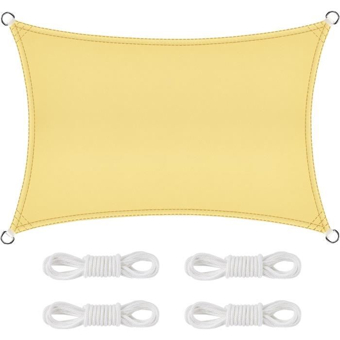 Voile D'ombrage Toile Ombrage 2.6 X 3.6 M Espirante En Hdpe, Anti