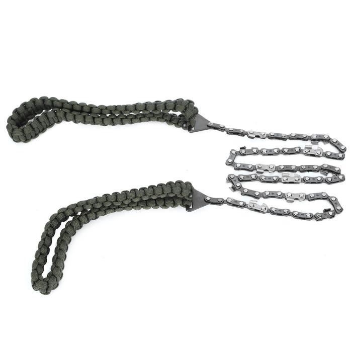 Scie a chaine a corde pliable manuelle coupe large a 68 dents pour la