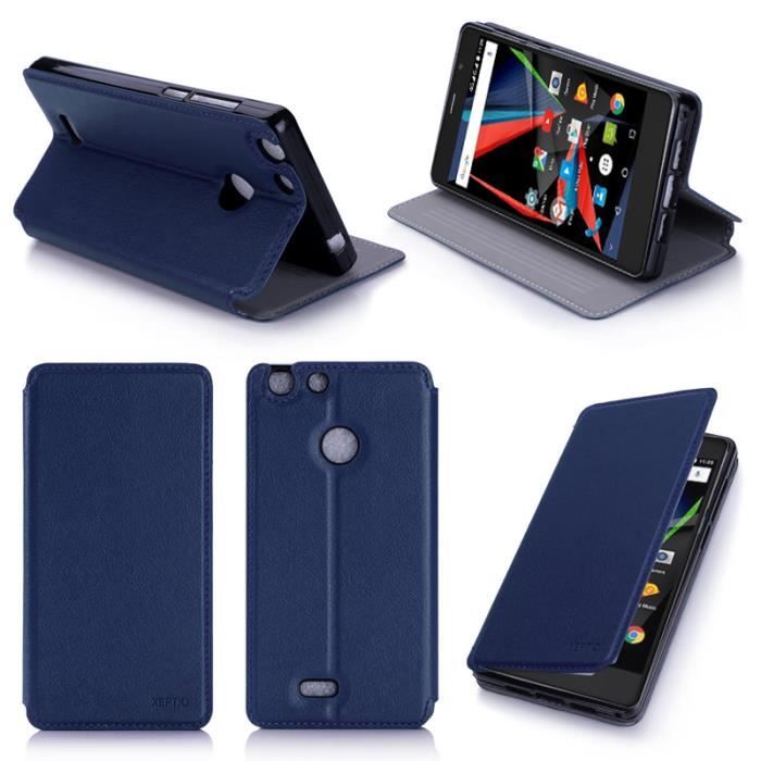 Housse étui Flip Cover Pour Archos Oxygen 63 - Cuir Artificiel, Motif Fleur, Avec Portefeuille, Neuf