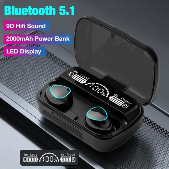 Écouteurs Bluetooth Sport M10 Sans Fil Avec Powerbank - Son HD, Micro Intégré