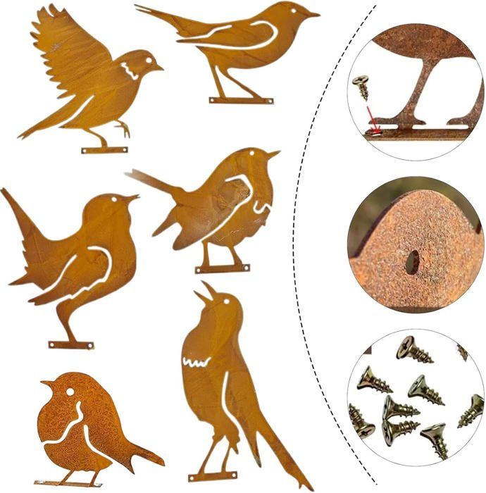 Animaux Décoratifs En Métal Garden Poules