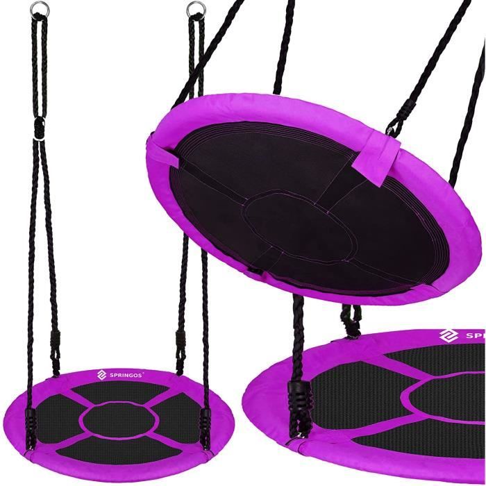 HUDORA Balançoire Nid 90 Cm – Assise Fermée, Résistante 100 Kg, Hauteur Réglable 150-200 Cm, Intérieur/extérieur