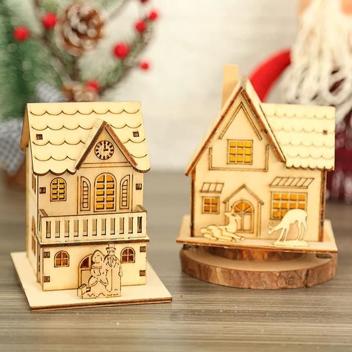 Maisons lumineuses pour village miniature de Noël. Ref MIN113 sur grossiste  chinois import