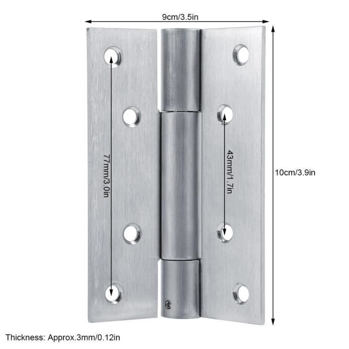 Lot De 2 Charnières à Ressort Fermeture Automatique - Acier Inox 304 - Longueur 7,8 Cm (3 Pouces) - Pour Portes Invisibles, Placards, Boîtes