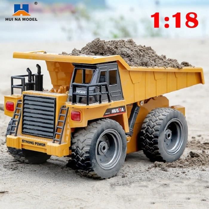 Huina 1:18 caminhão de engenharia de controle remoto 2.4g liga rc