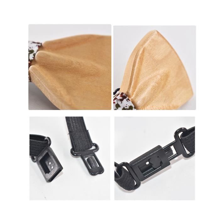 Noeud Papillon En Bois De Noyer Pour Homme - Avec Boutons De Manchette Et Pochette - élégant Pour Mariage, Soirée Et Cadeau