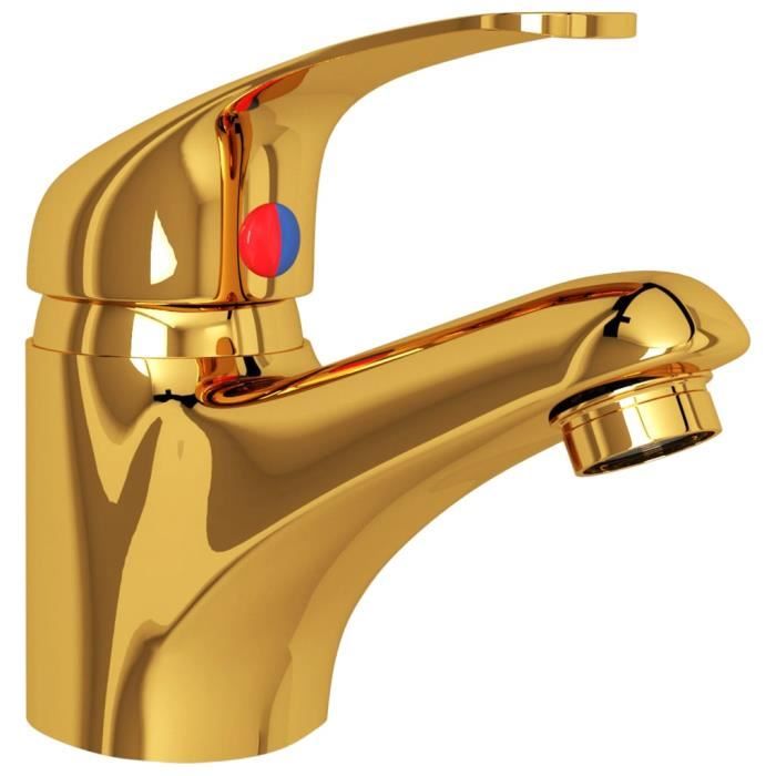 Mitigeur lavabo salle de bain Lana doré brossé