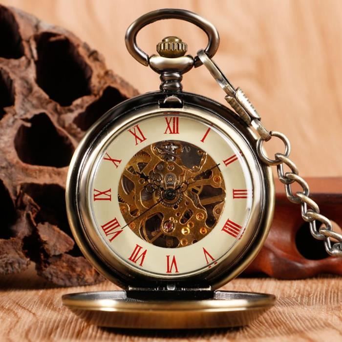 Montres Montre de poche m canique avec Badges sovi tique Style