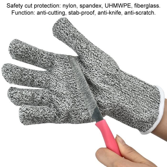Cikonielf gants anti-coupure 1 paire de gants de sécurité de cuisine anti-coupures  résistants aux coupures à 5 niveaux (S 20 cm) - Cdiscount Maison