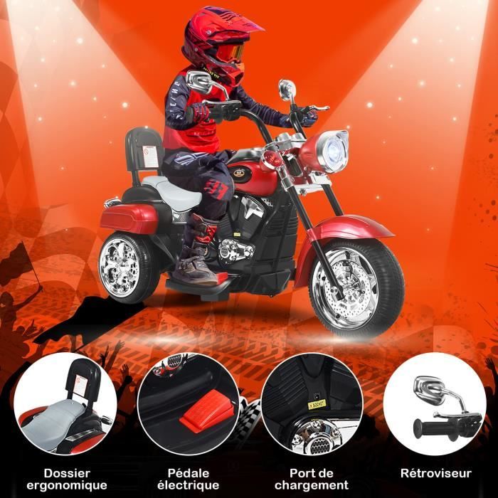 DREAMADE Moto Électrique Pour Enfants 12V, Moto Charge 30KG Sous