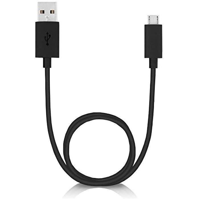 2 Câbles Chargeur Micro USB - 1M - Noir - Cdiscount Informatique