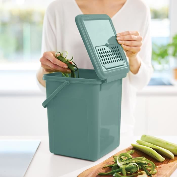 Composteur en plastique recyclé avec couvercle - 280L : Compostage