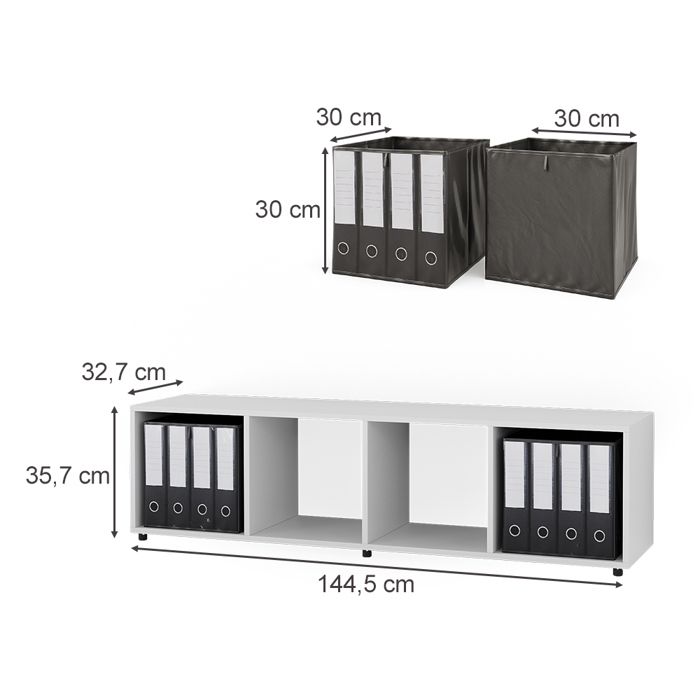 Étagère à Livres Vicco Ludus Blanc 4 Compartiments - Neuf, MDF, Rangement