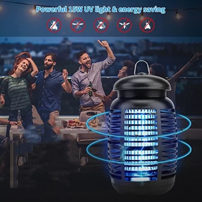 Lampe Anti-moustiques électrique UV 365nm - Tue-insectes Intérieur/extérieur, Avec LED, Haute Puissance