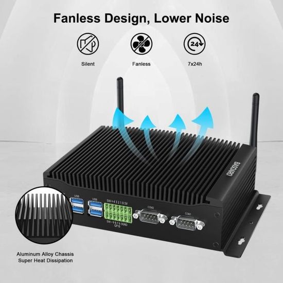 Boîtier PC Industriel Barebone Sans Ventilateur - Modèle SBOX-2603-R2312-SPH, Silencieux Et Fiable