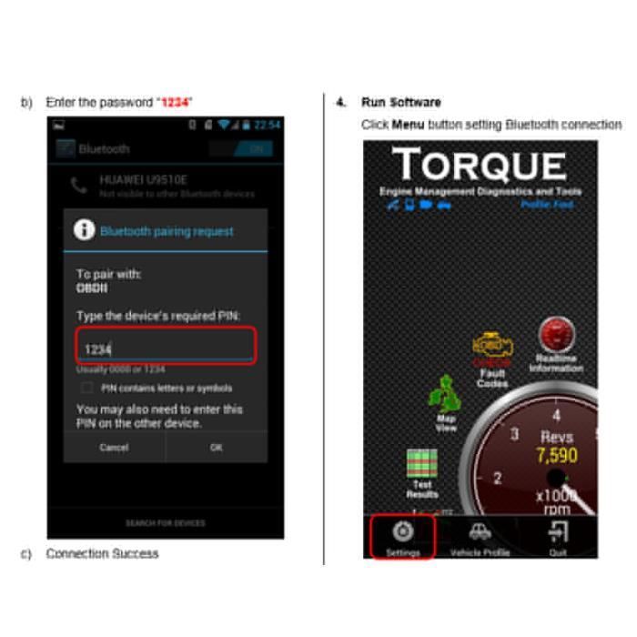 ELM 327 V2.1 Interface Fonctionne Sur Android Couple CAN-BUS.