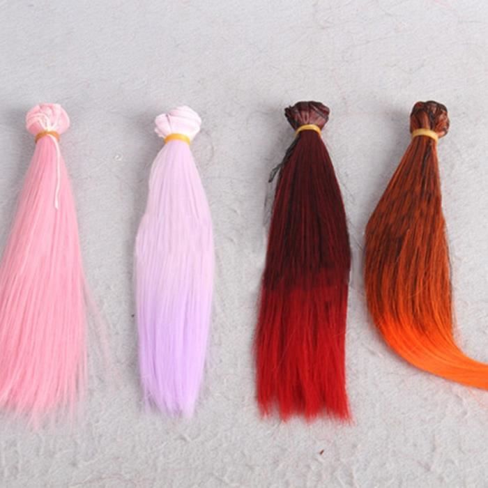 1pc Perruque Jaune Cheveux Raides Long 20cm pour Poupee Barbie Accessoires Cadeau Fille Fete Cdiscount Jeux Jouets