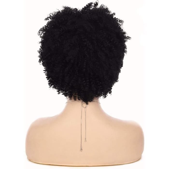 Perruque en cheveux humains sans colle Rebasar - Perruques afro courtes et bouclées pour femmes noires - Cheveux