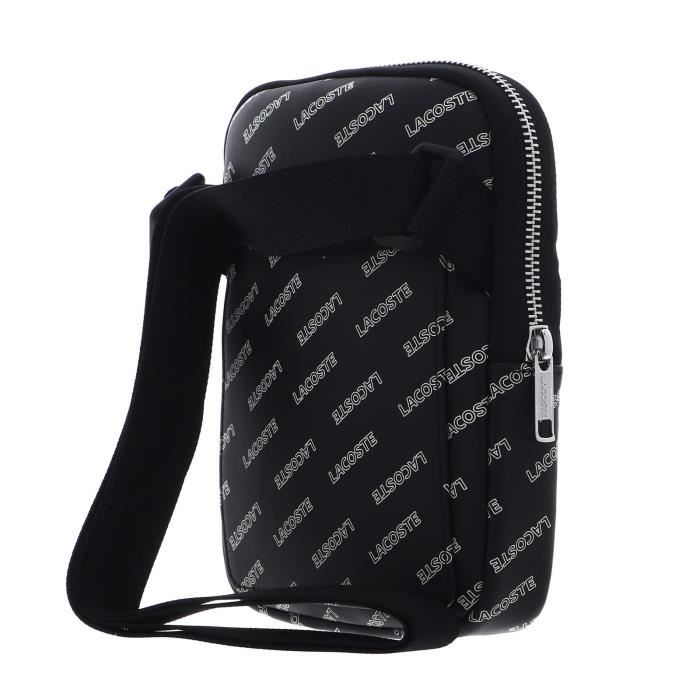 LACOSTE Lcst Seasonal Flat Crossover Bag S Noir Farine [238624] - sac ?� ?�paule bandouli?�re 