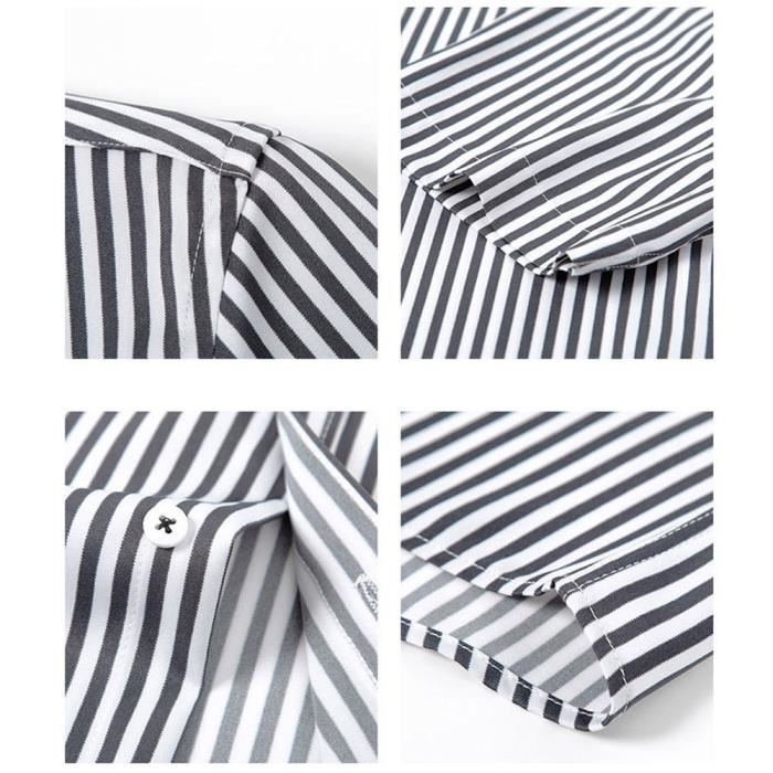 Chemise MGB Paris - Taille 41 - Blanc Rayures Rouge - 100% Coton - Manches Longues - Occasion Comme Neuve