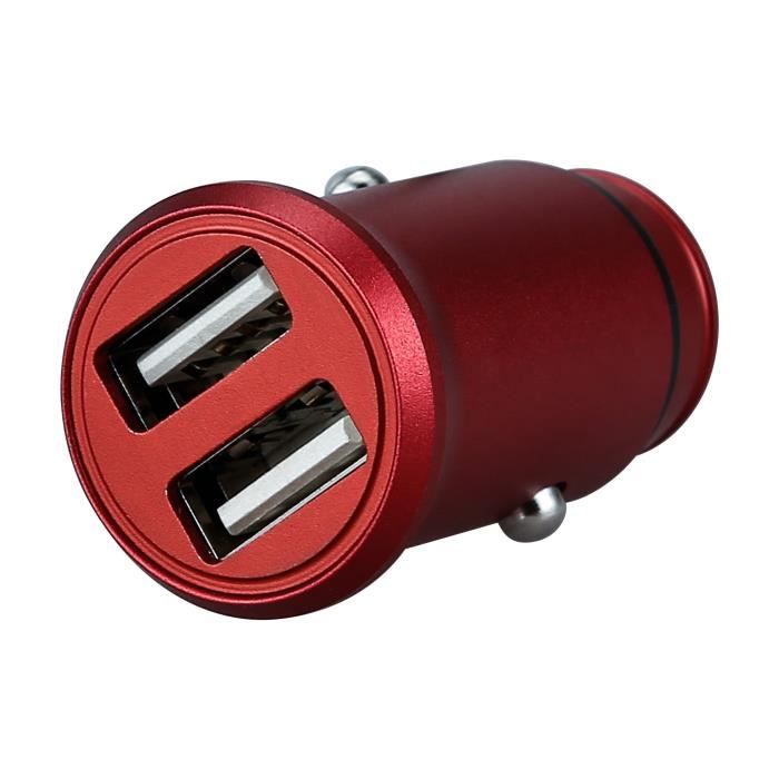 OEM - Mini Double Adaptateur Metal Allume Cigare USB pour OPEL Voiture  Prise Double 2 Ports Chargeur Unive - couleur:ROUGE