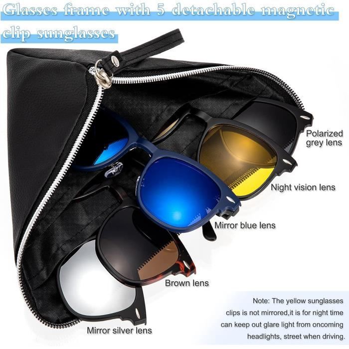 Hifot Monture Lunette avec magnetiqu Clip Lunettes de Soleil Lunettes Cadres pour Femmes 32 Achat Vente lunettes de soleil Cdiscount