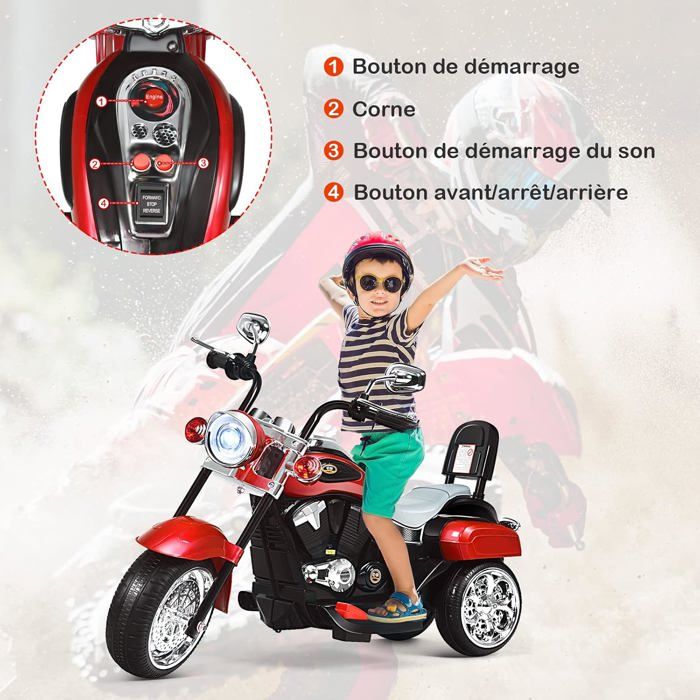 Moto électrique pour enfant CRZ E-KID 250W - Rouge