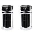 2X Climatiseur Portatif Maison Mini Refroidisseur D'Air Climatiseur Portatif pour Bureau 6 Vitesses Vent Noir Blanc