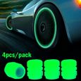 Bouchons de Valve fluorescents lumineux - pour voiture, moto, vélo, roue - 4pcs -Vert-0