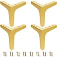 DAMILY® 4Pcs Pieds de Meuble en Métal de 10cm - Pieds de Canapé Triangulaires - Pieds pour Table Armoir Chaise - Or-0