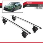 Barres De Toit ACE-4 Compatibles Peugeot 308 III (P5) 2021-2025 - Gris Aluminium, 2 Barres Porte-Bagages Avec Railing