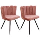 Chaises - ALTOBUY - Charlotte - Lot de 2 - Velours Rose - Contemporain - Design