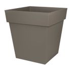 Pot de fleurs Carré 50 cm - EDA - Toscane - 87 L - 49,5 x 49,5 x H.52,5 cm - Taupe